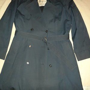 womens London Fog double lined navy trenchcoat